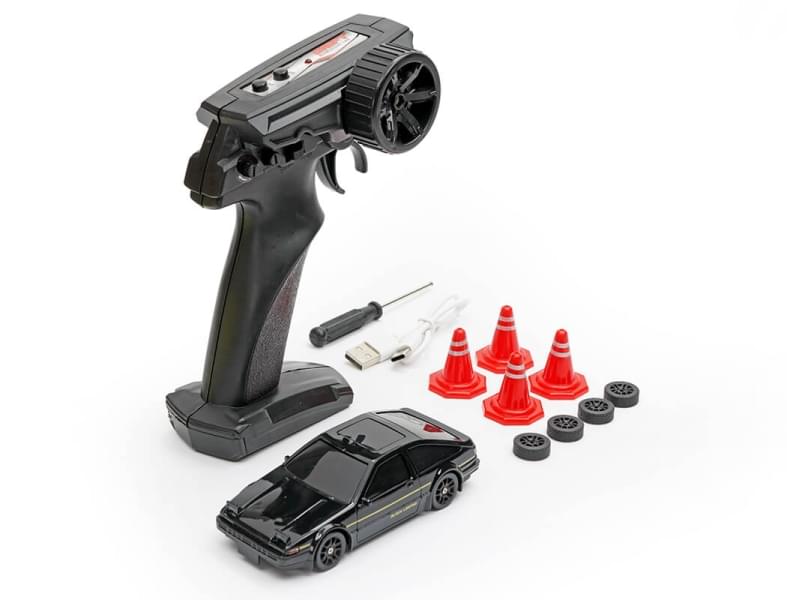 Voiture de drift E-ZEE RC 1/43 avec gyro noire - Breizh Modélisme.