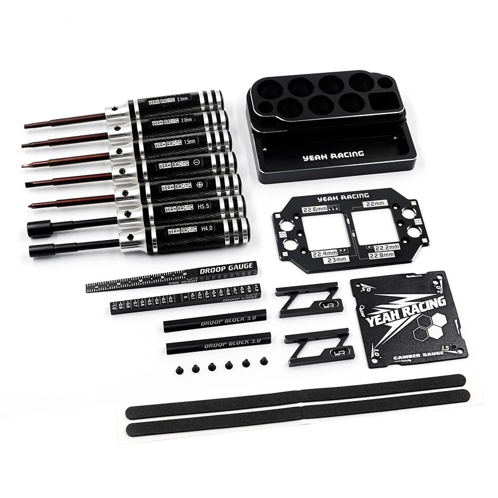 Ensemble d'outils et châssis Mini-Z en aluminium - YT-0254BK