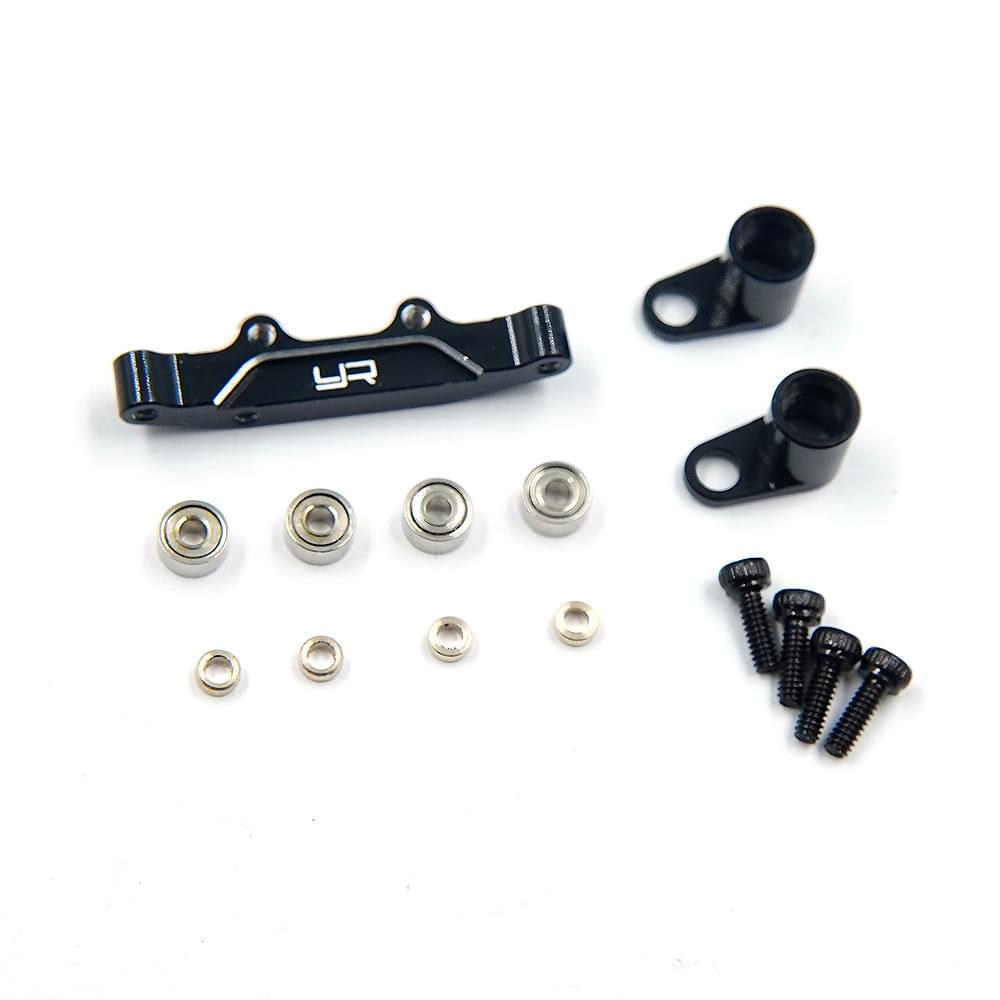 Ensemble de direction en aluminium noir pour buggy Losi 1/24 Micro-B 2WD