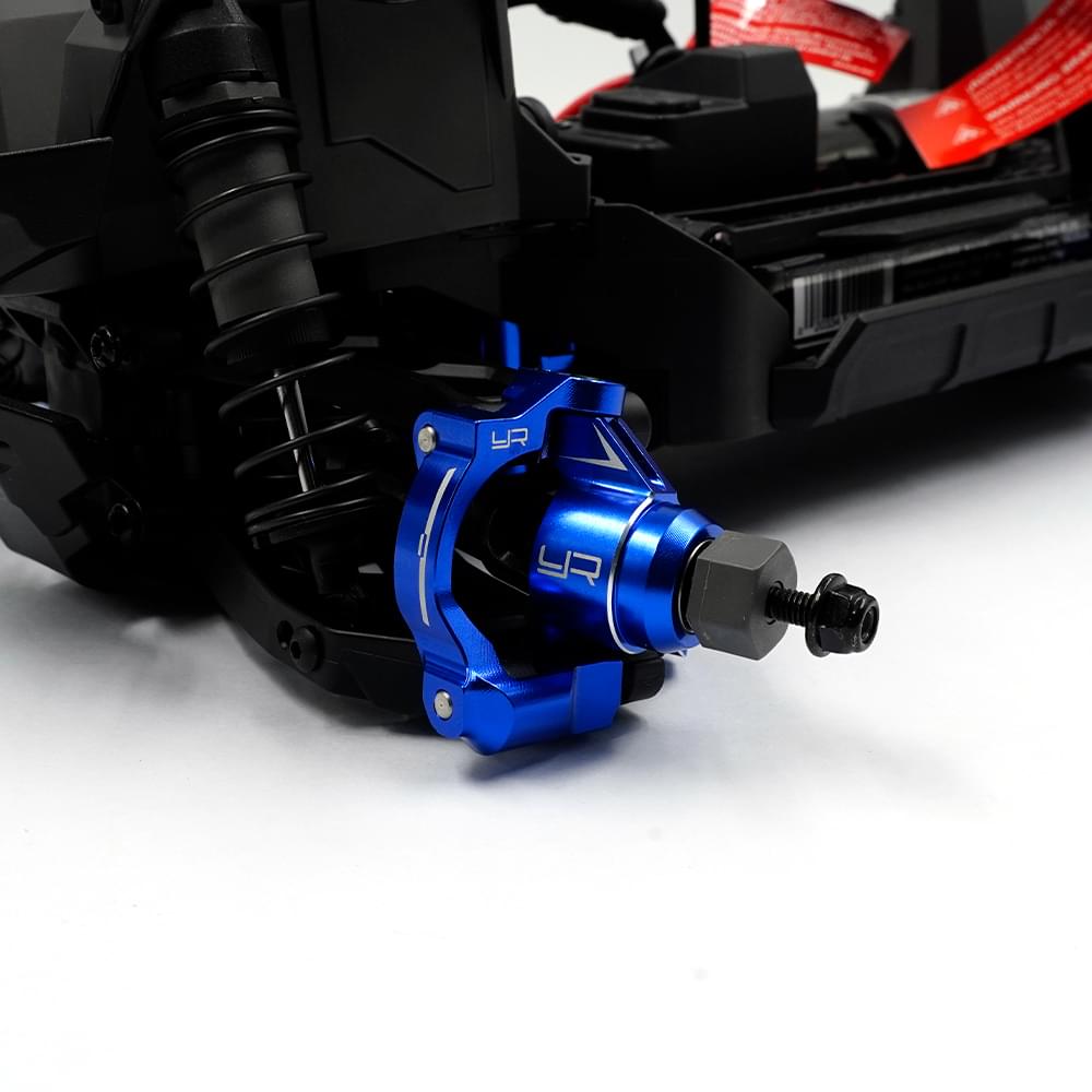 Jeu de moyeux avant C bleu en aluminium pour Traxxas Mini Maxx Mini XRT