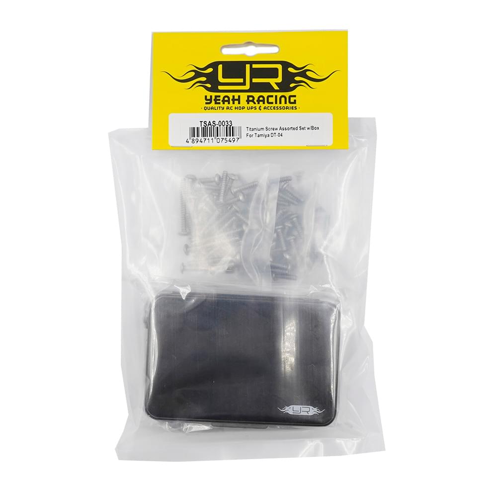 Assortiment de vis en titane avec boîte pour Tamiya DT-04 - TSAS-0033 - Breizh Modélisme.