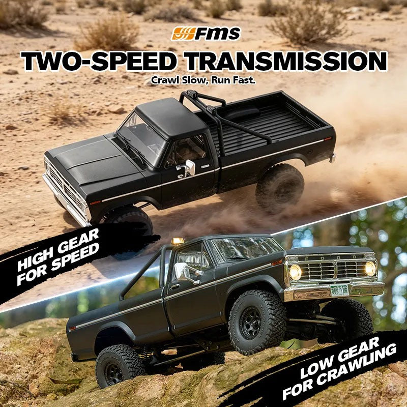 FMS Ford F-100 FCX18 II noir – Crawler RC 1/18 brushless 4WD RTR