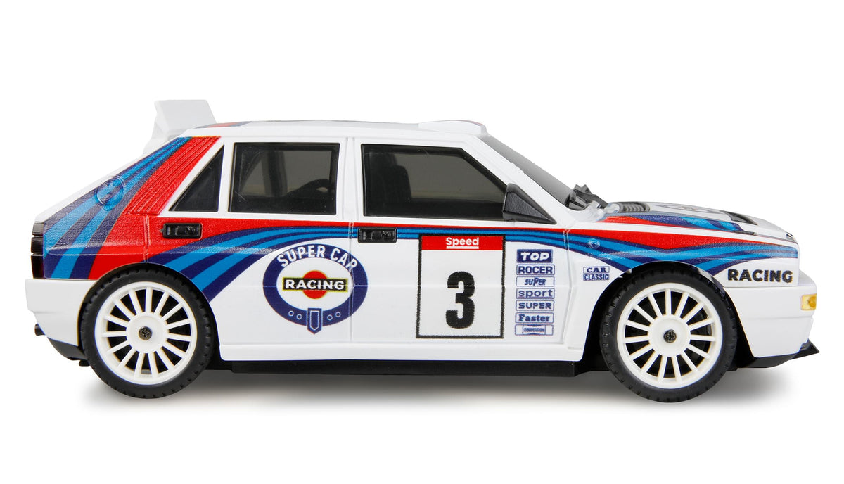 Petite voiture RC 1/28 Lancia Rally / drift 4x4 RTR avec gyroscope