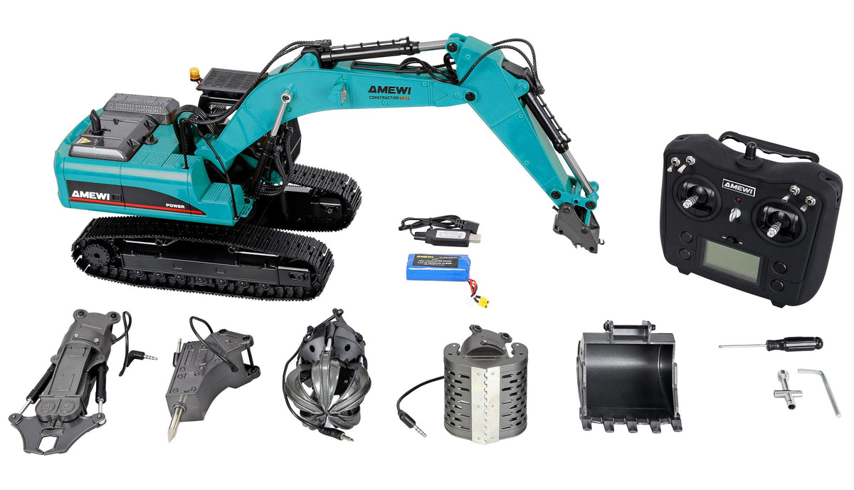Pelleteuse RC en Métal G705E – Échelle 1/14 – 14 Canaux 2,4 GHz – Pack XXL – RTR