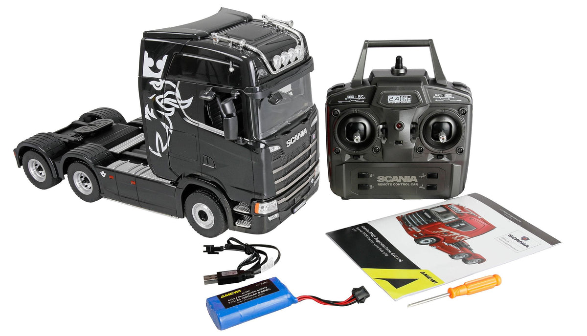 Camion RC Scania 770S 1/18 6x4 noir RTR 1501s