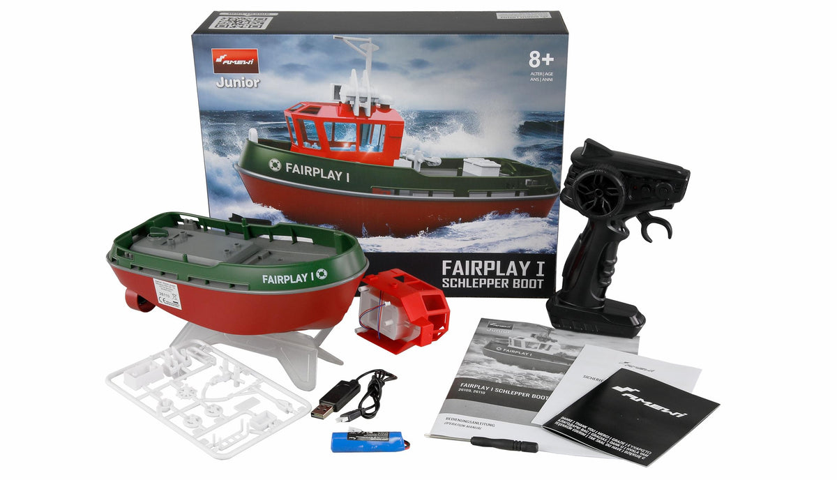Remorqueur Radio-commandé 230mm Heng Long 1/72 Tugboat 686 vert Fairplay I - Breizh Modélisme.