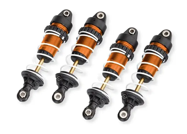 Amortisseurs GTR Long Complet Orange (4) - Traxxas 10765-ORNG - Breizh Modélisme.