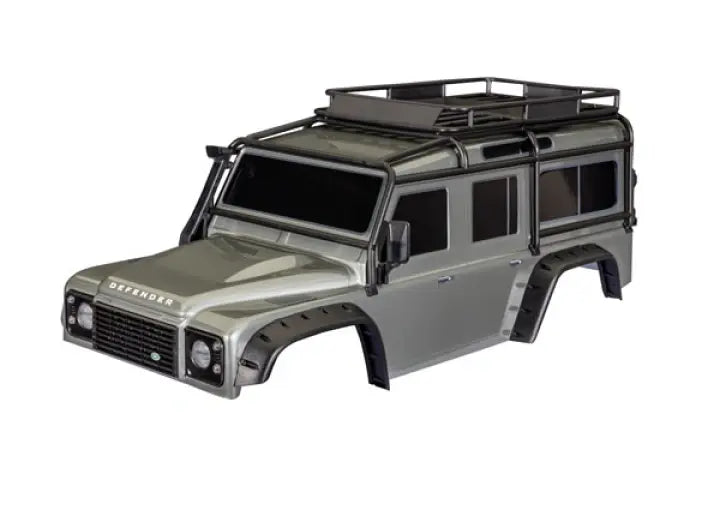 Traxxas Carrosserie Land Rover Defender TRX4 Clipless 8050 grise - Breizh Modélisme.