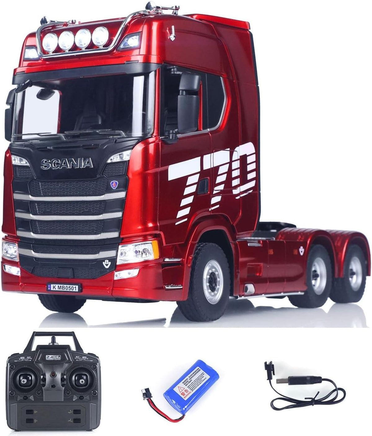 Camion Huina Scania 770S RC Truck RTR rouge 1501