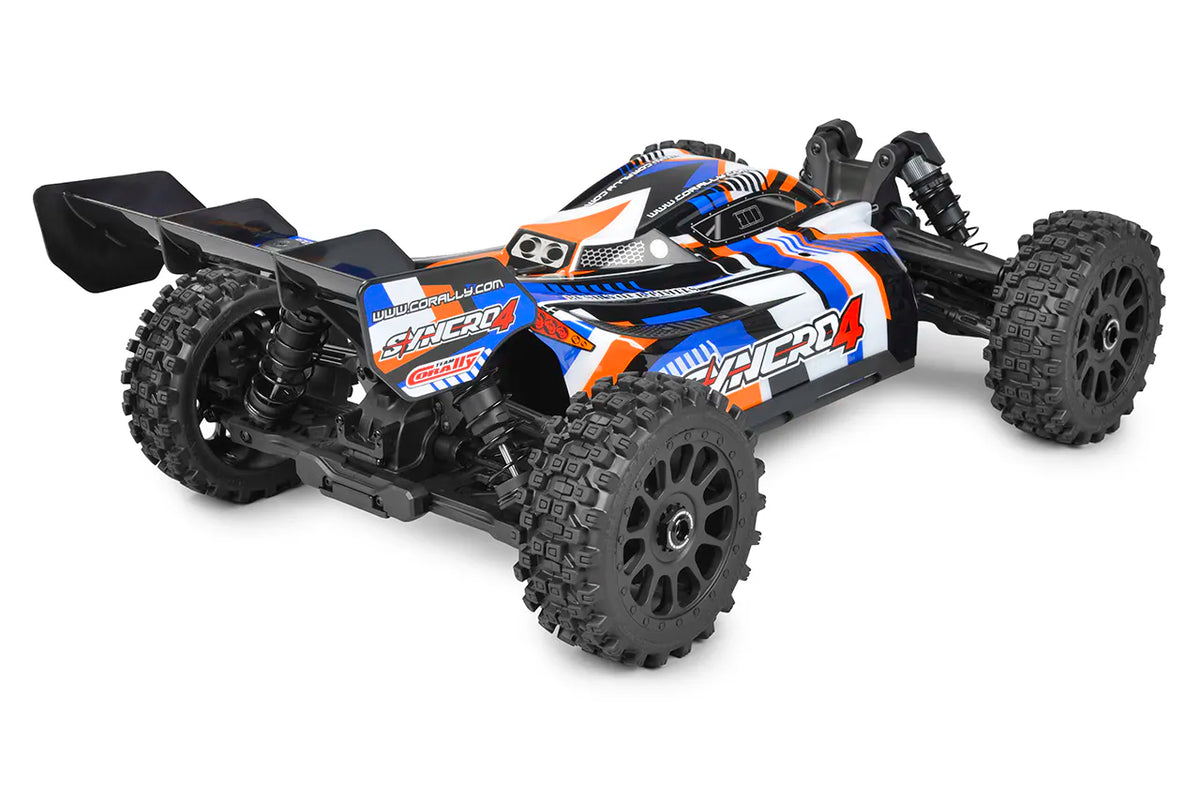 Corally Syncro-4 orange – Buggy RC 1/8 4x4 Brushless RTR – C-00295-O - Breizh Modélisme.