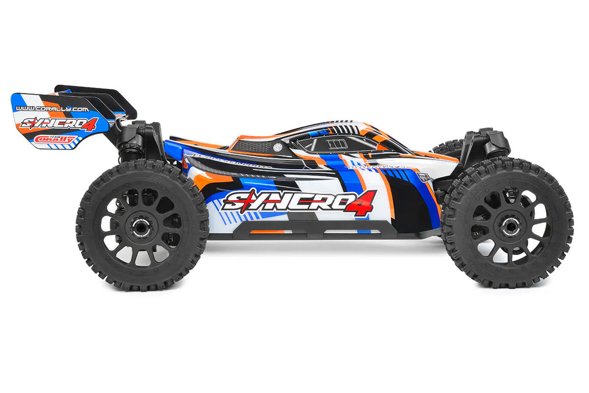 Corally Syncro-4 orange – Buggy RC 1/8 4x4 Brushless RTR – C-00295-O - Breizh Modélisme.