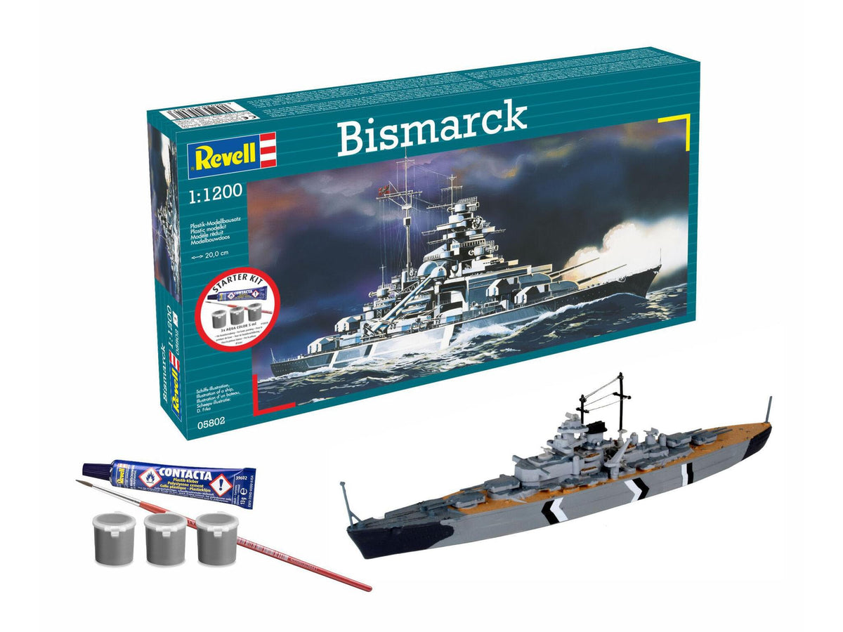Maquette Revell Starter kit 75802 Bismarck avec accessoires de base