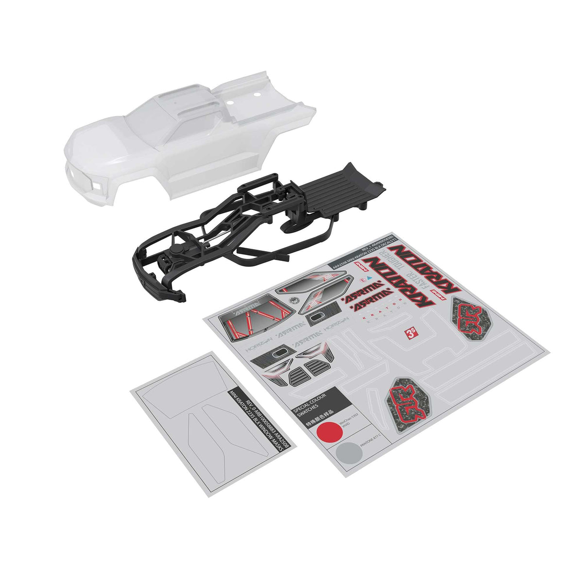 ARA-2651 - Carrosserie avec support à peindre Arrma Mini Kraton 1/16