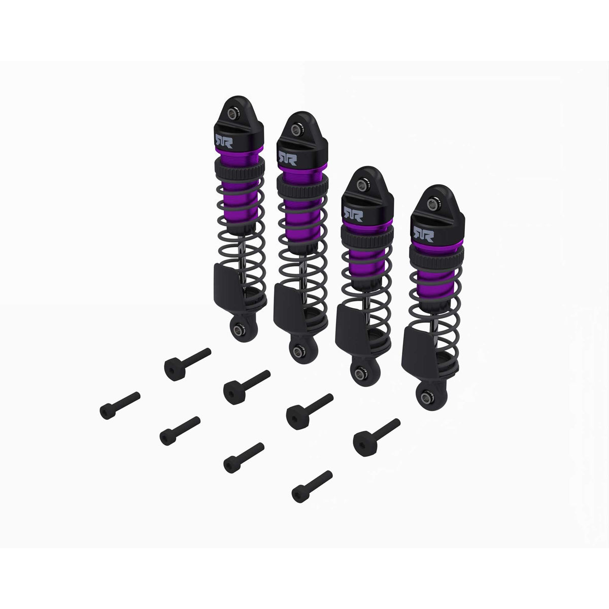 ARA-2762 - 4 amortisseurs violet av/arr assemblé avec huile Arrma Mini Kraton 1/16