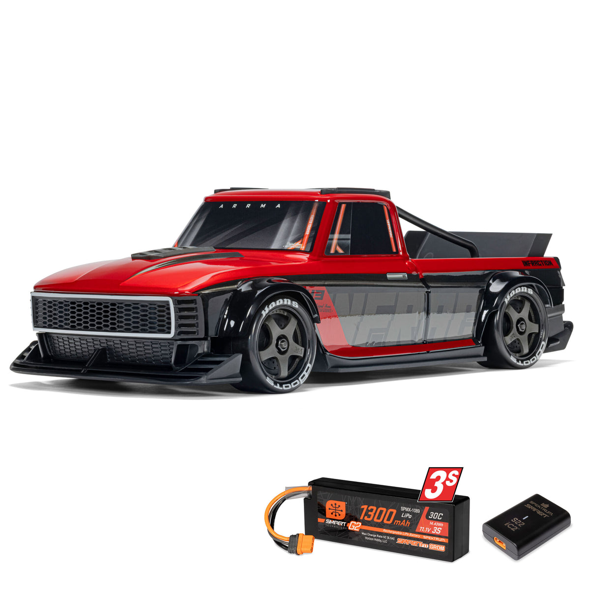 Arrma Infraction GROM 3S BLX 4x4 RTR Street Basher 1/12 rouge – ARA2315ST1