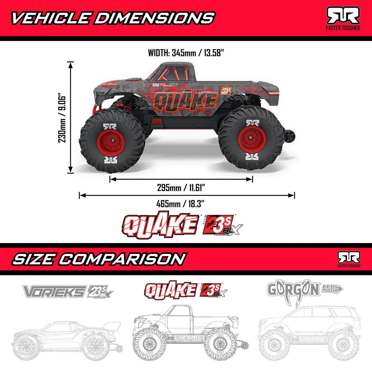 Monster truck RC Arrma Quake 223S 2WD 1/10 brushless RTR violet – ARA3537T3