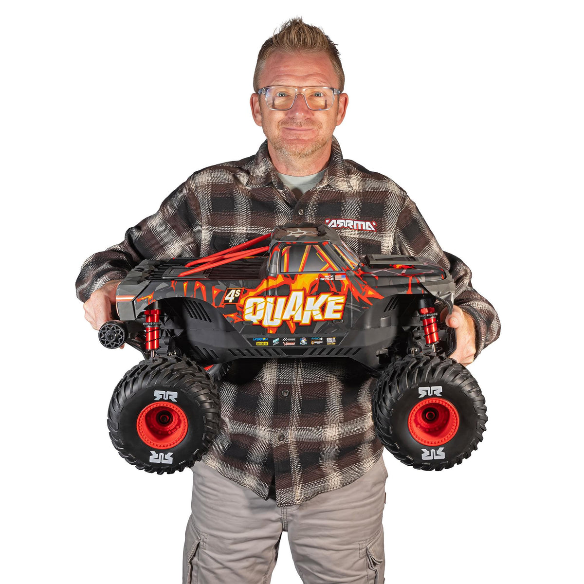 Monster truck RC ARRMA Quake 4S DSC 4x4 RTR 1/8 blanc/bleu – ARA4437T2 - Breizh Modélisme.