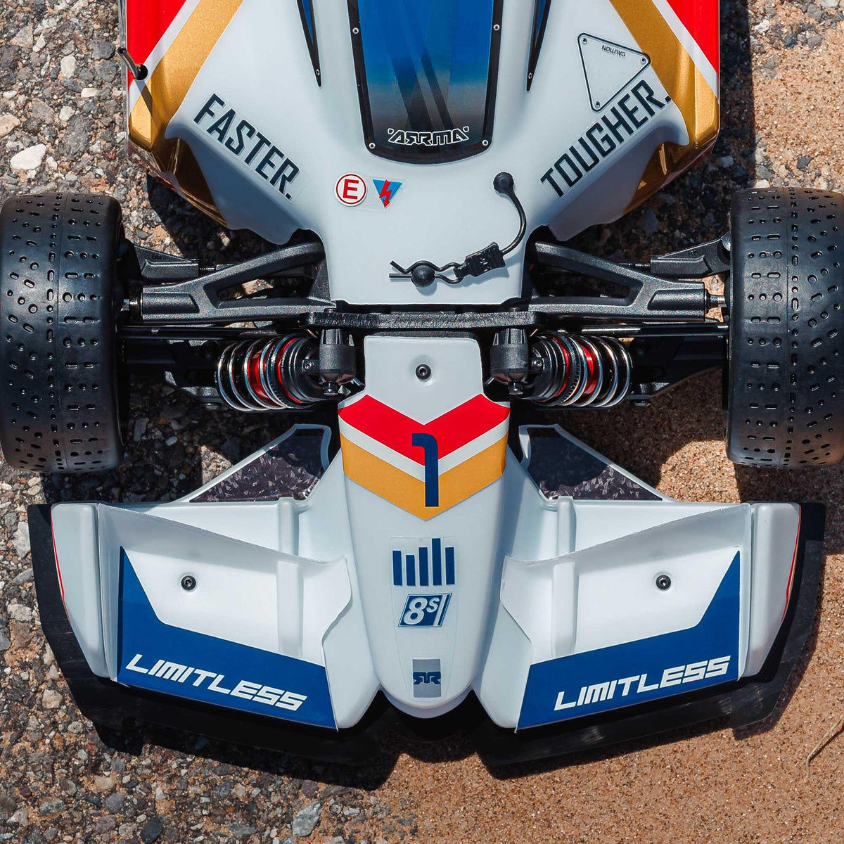 Voiture de vitesse RC Arrma Limitless 120 8S 4x4 1/7 brushless RTR blanc/bleu – ARA7816T2