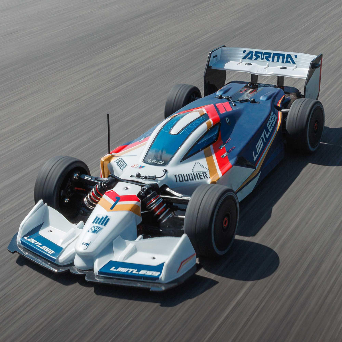 Voiture de vitesse RC Arrma Limitless 120 8S 4x4 1/7 brushless RTR blanc/bleu – ARA7816T2