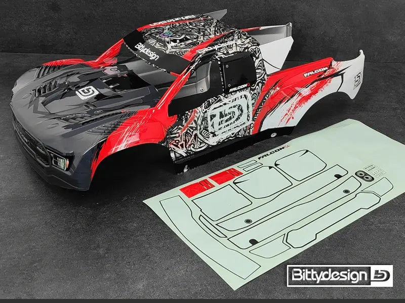 Carrosserie FALCON-X Rouge pour Traxxas UDR Prédécoupé 1,5 mm - BDTRX7-FLCK-PPR - Breizh Modélisme.