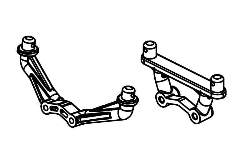 Supports de carrosserie avant/arrière - 1610113 - Breizh Modélisme.