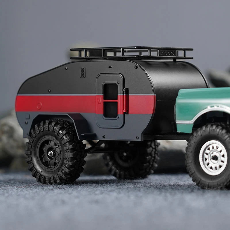 Remorque de type « Teardrop » avec attelage Injora pour crawler 1/24 SCX24