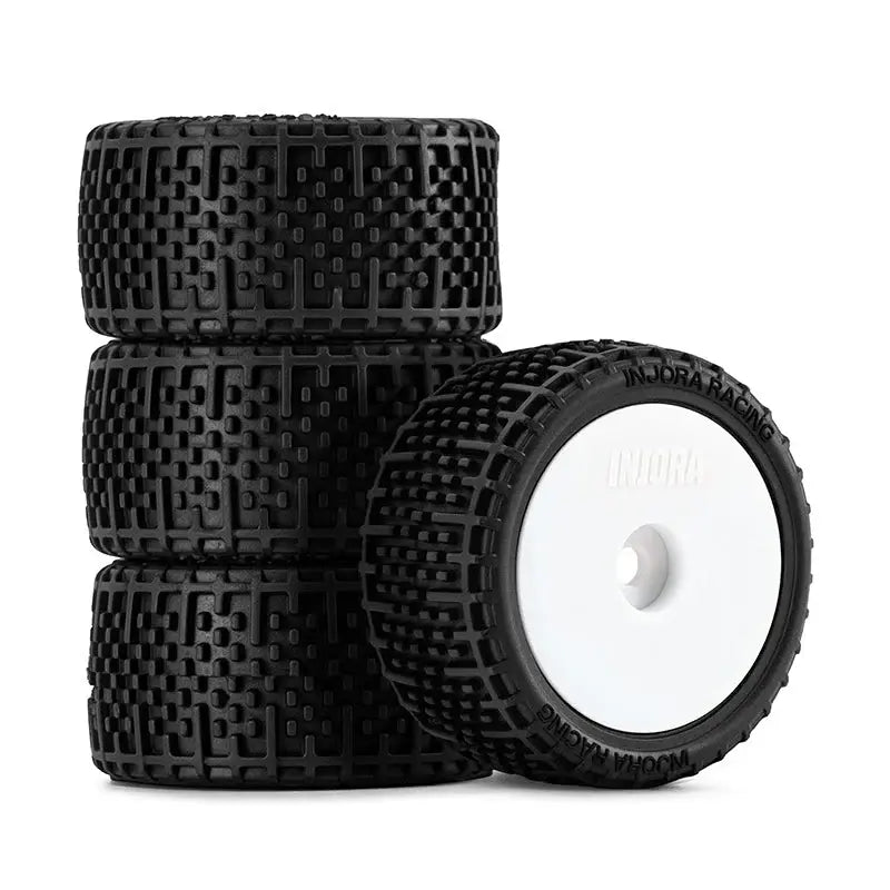 2 roues de Buggy Injora non collées Losi Micro-T 1/28 blanc - MBT04-WH