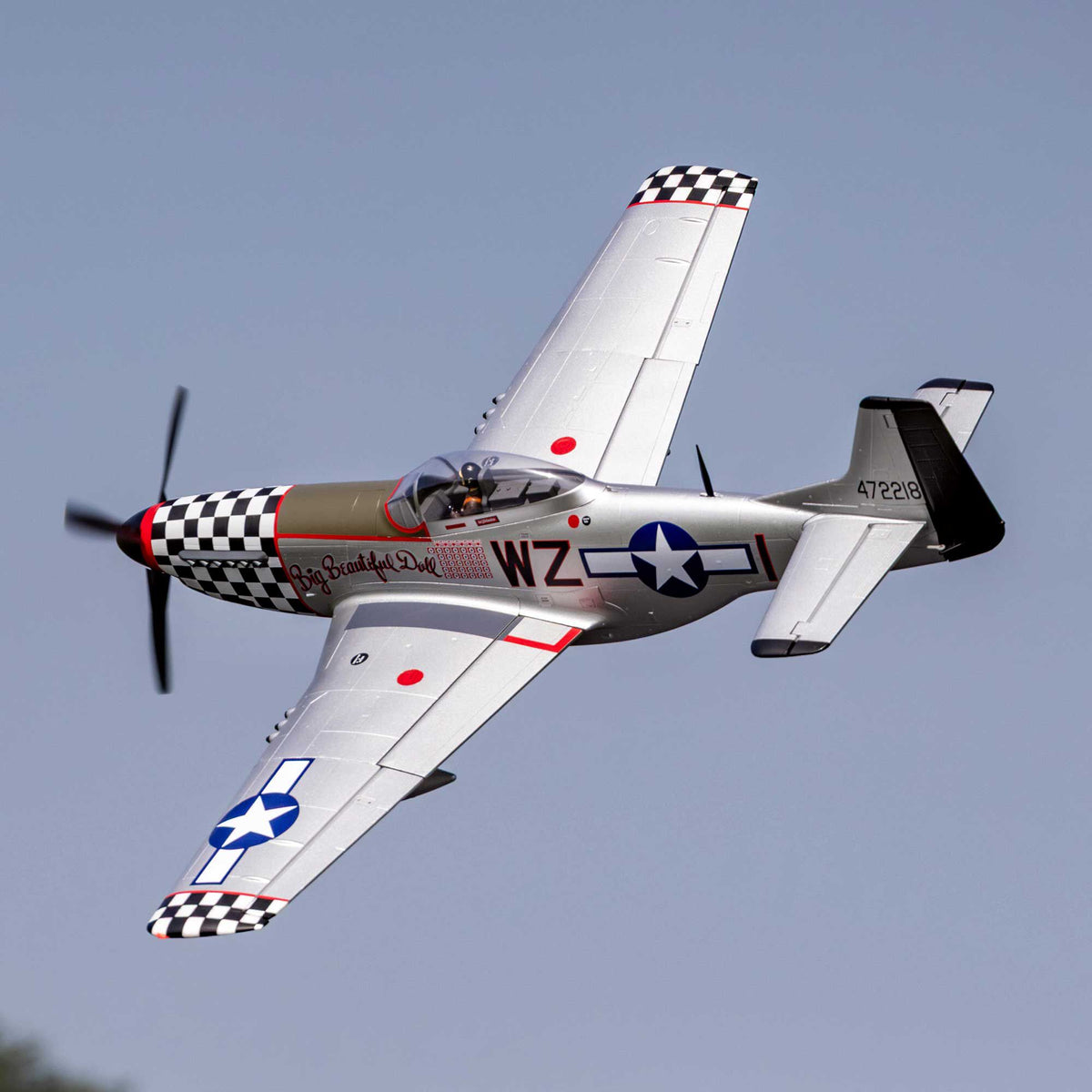 Avion E-flite P-51D Mustang 1,5 m PNP avec AS3X+ et SAFE Select EFL-3360 - Breizh Modélisme.