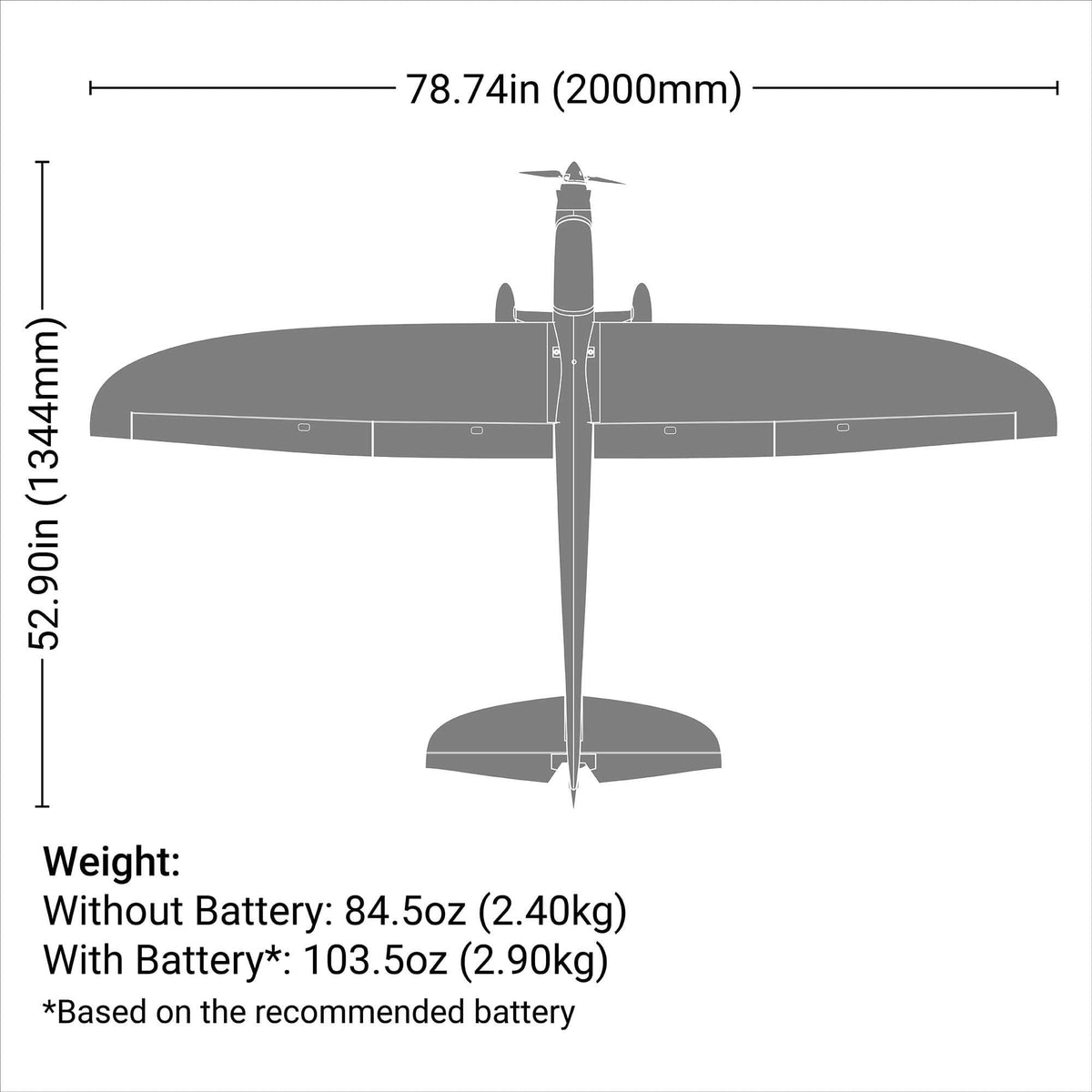 Planeur RC E-flite Conscendo 2,0m BNF Basic AS3X+ SAFE - EFL32250