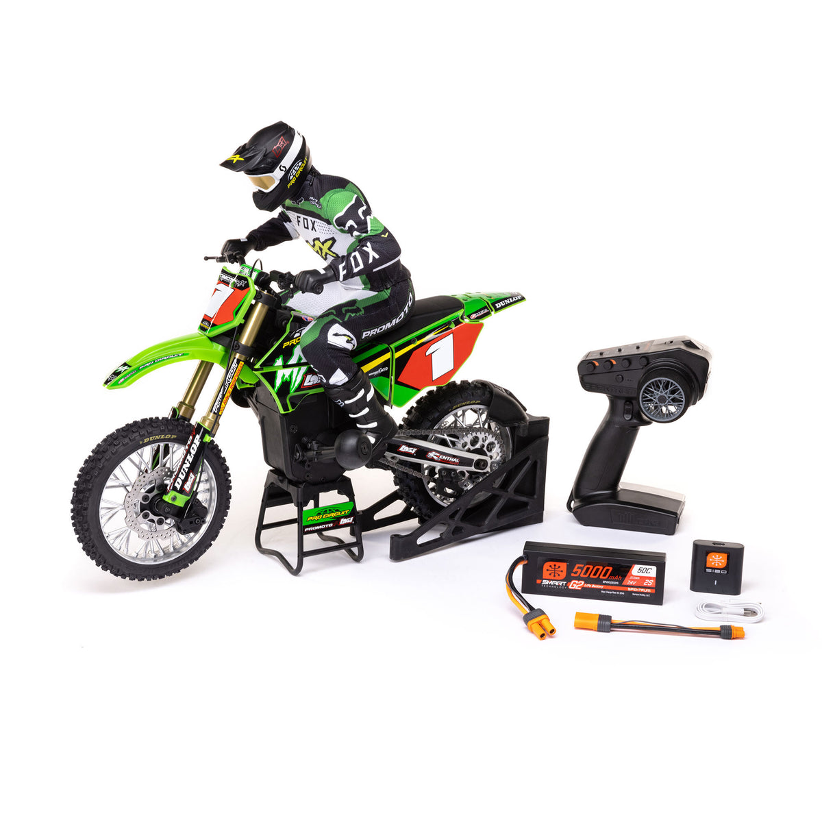 Moto RC Losi 1/4 Promoto-MX Motorrad RTR, Pro circuit LOS06002 verte