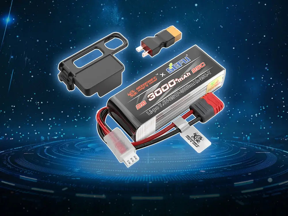 Batterie lipo 2S 7.4V 3000 mA MJX Prise dean - Breizh Modélisme.