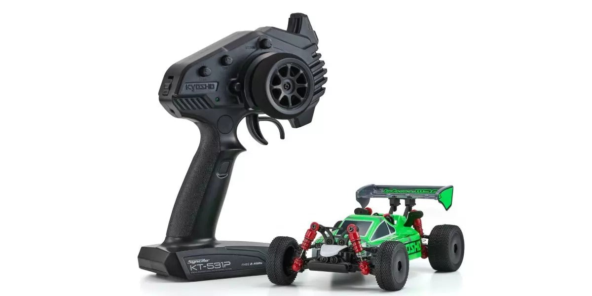 Buggy RC Kyosho Mini-Z MB010 Inferno MP9 TKI3 4WD Readyset 1/28 Blanc/Vert