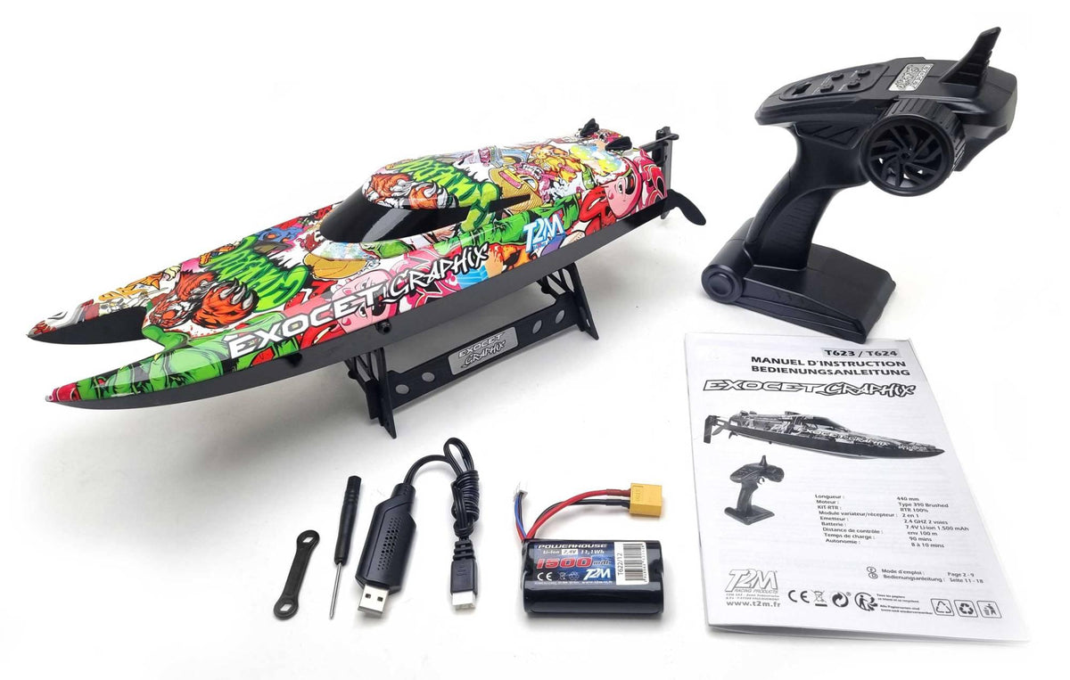 Bateau RC T2M graphix RTR pour enfants 2.4 gHz - T624