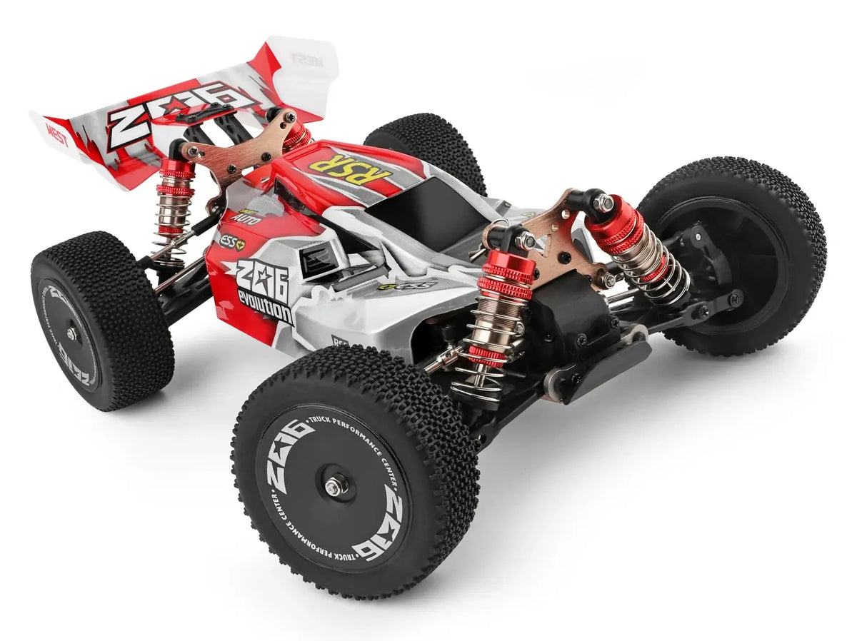 Buggy RC Wltoys 144001 RTR 1/14 - 60km/h 4WD rouge - Breizh Modélisme.
