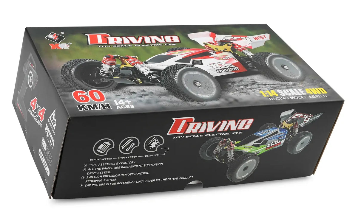 Buggy RC Wltoys 144001 RTR 1/14 - 60km/h 4WD rouge - Breizh Modélisme.