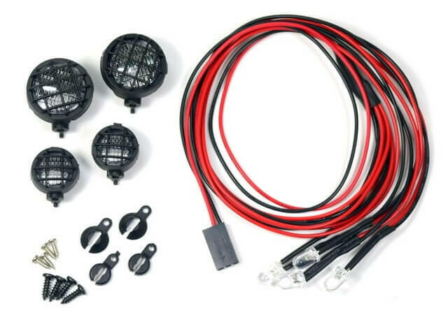 4 Kits de phares antibrouillard ronds avec LED 1:10 - Absima 2320051 - Breizh Modélisme.
