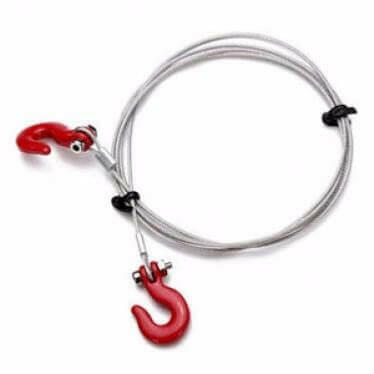Cable en acier avec crochet robuste - Accessoires pour crawler 1/10 - Breizh Modélisme.