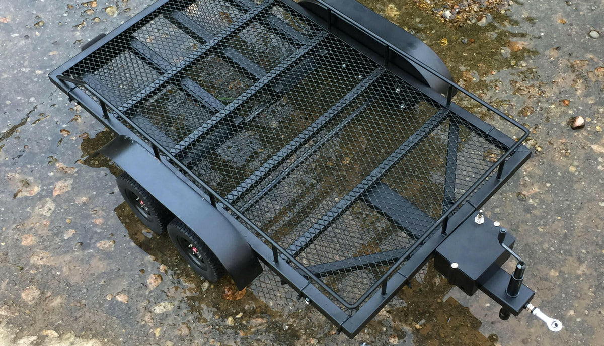 Trailer Remorque en acier double essieu avec kit Led (550x335mm) - Amewi 22197 - Breizh Modélisme.