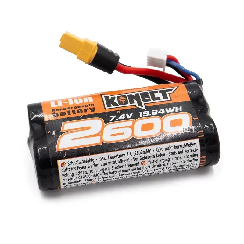 Batterie li-ion 7.4V 2500mAh Funtek SBX, STX G2, T624 - T624/34XT - Breizh Modélisme.