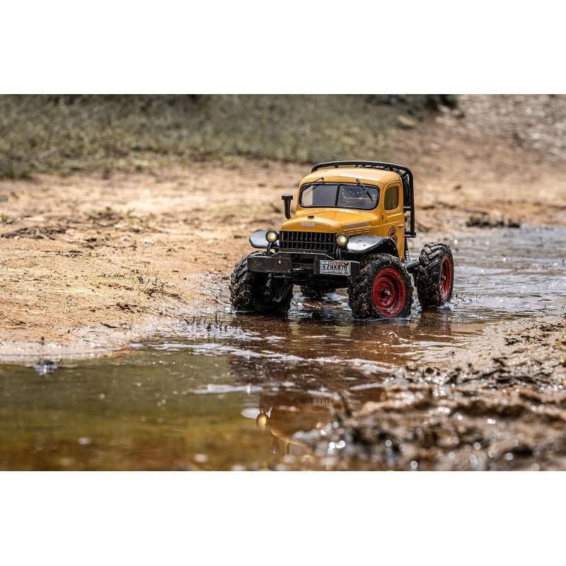 Petit crawler FMS 1/24 Power wagon V2 FCX24 jaune Prêt à rouler 12401 - Breizh Modélisme.