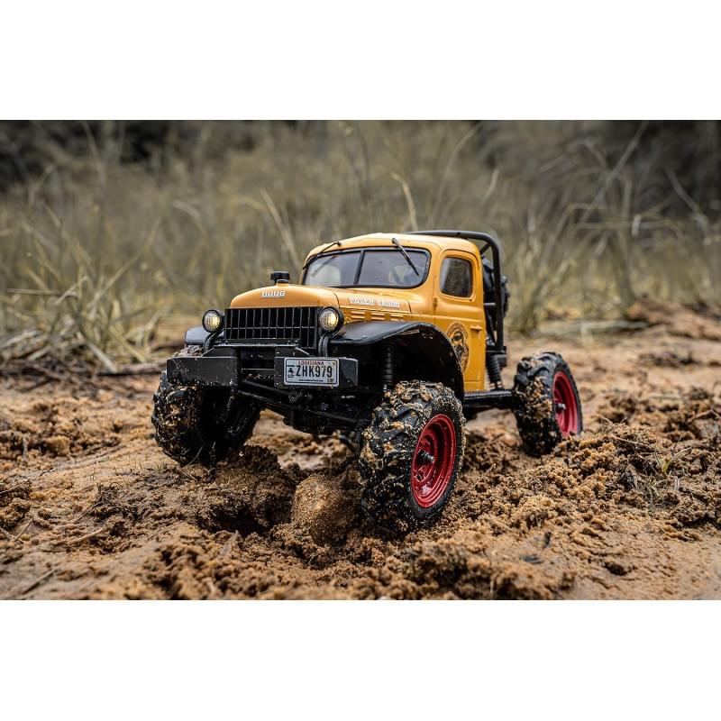 Petit crawler FMS 1/24 Power wagon V2 FCX24 jaune Prêt à rouler 12401 - Breizh Modélisme.