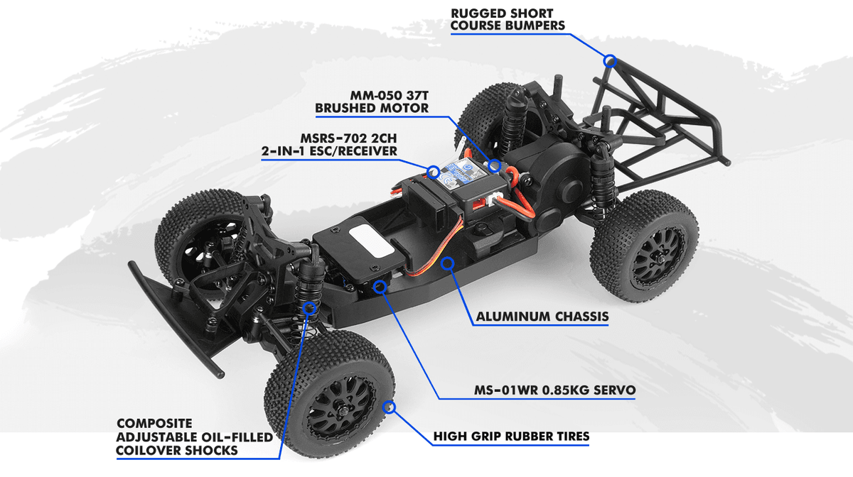 Short course 1/24 Maverick Microbe RC bleu – MV151500