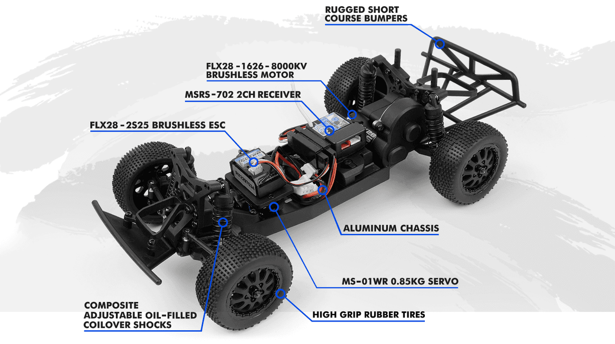 Short course 1/24 Brushless SC flux Maverick Microbe RC bleu – MV151508