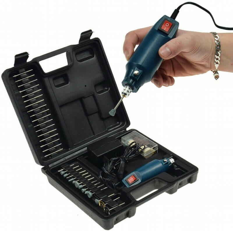 Mini Perceuse Type Dremel 12V - 63 accessoires - Breizh Modélisme.