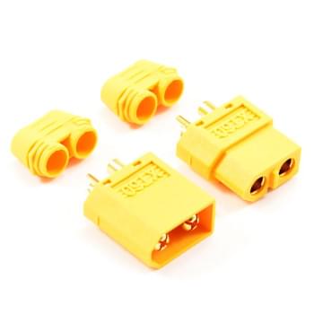 Connecteurs, prises XT60 male + Femelle 3,5mm avec capuchons - Breizh Modélisme.