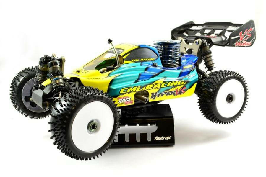 Stand, Plateau Pivotant Alu pour Voitures RC 1/8 et 1/10 - FAST407BK - Breizh Modélisme.