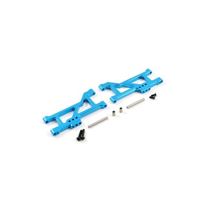 Triangles arrière inférieurs Alu Bleu Pour Tamiya TT02B (x2) - FTTA031B - Breizh Modélisme.