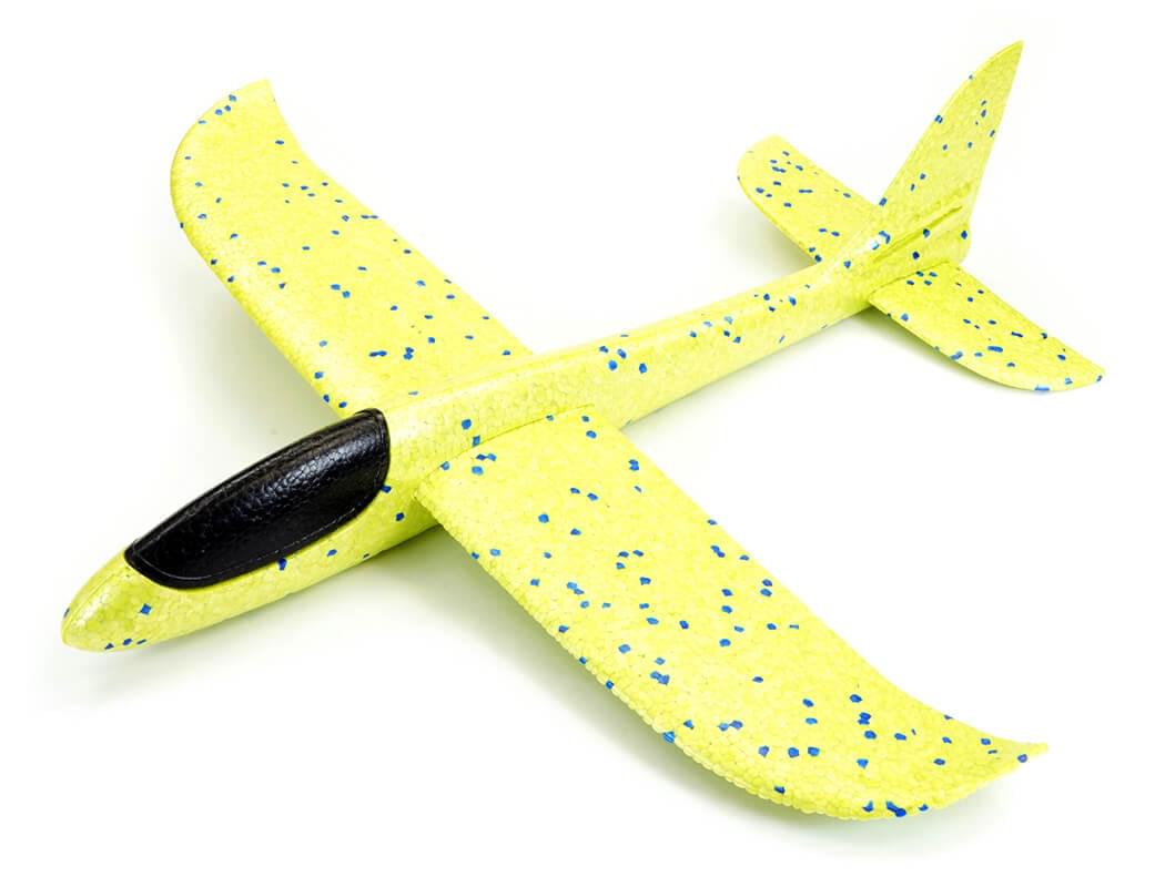 Avion à lancer Main 480mm jaune - Breizh Modélisme.
