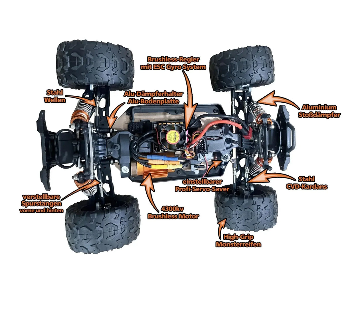 DF Models Truck RC DF-06 Pro Brushless RTR 1/14 - 90km/h 4WD 3148 - Breizh Modélisme.