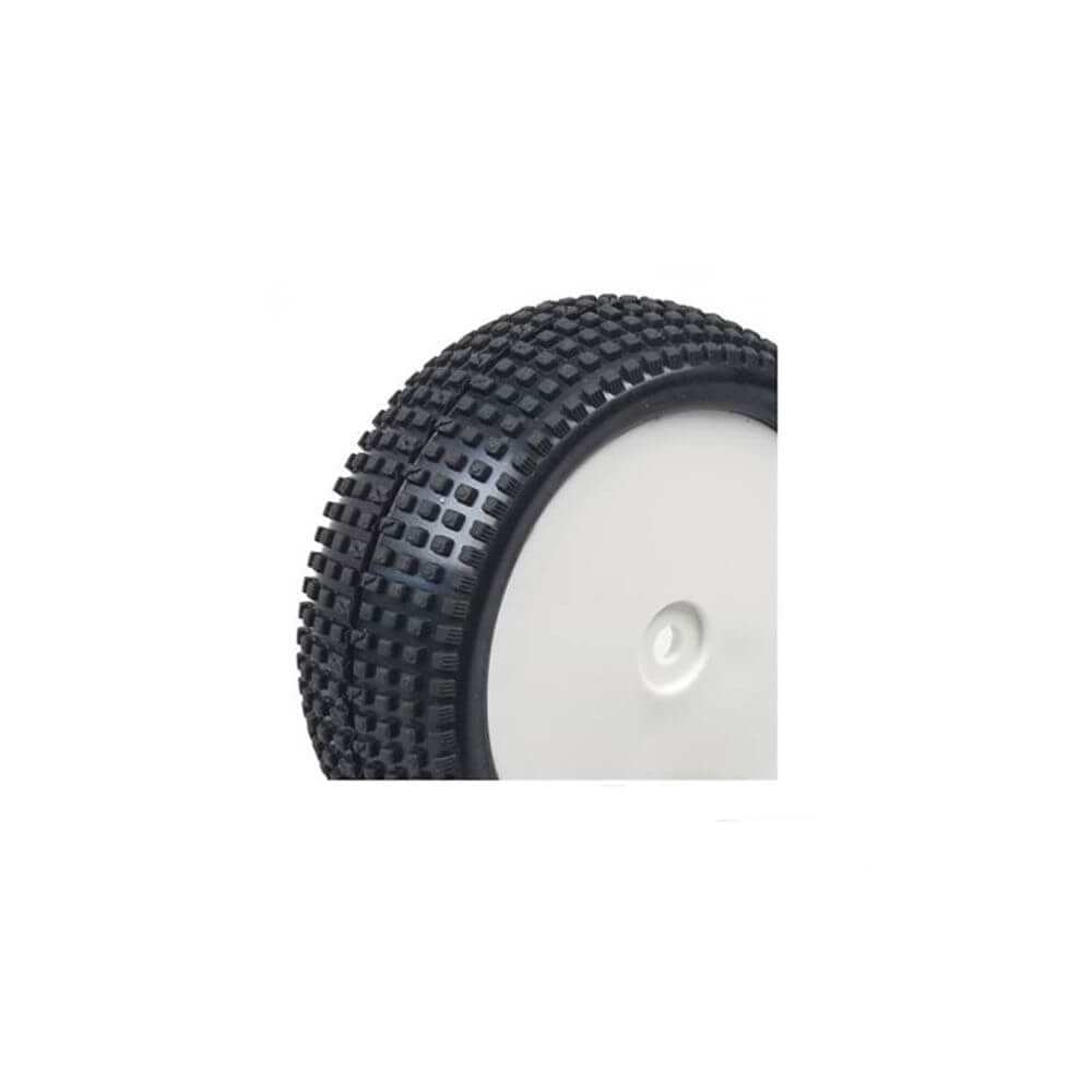 2 pneus et jantes avant Buggy 1/10 (85x35mm) - Hobbytech HTR-T429 - Breizh Modélisme.